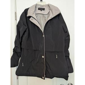 Forecaster If Boston Nylon Rain/Wind Jacket Black And Tan Size Large